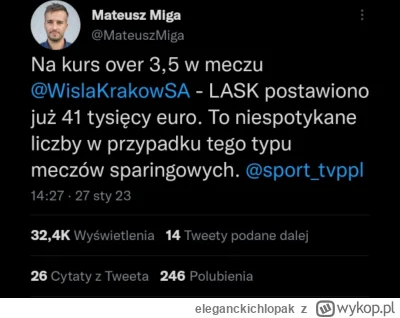 e.....k - Podobno sędzia niezłe cyry odwalał. Mam nadzieję, że podzielili się z Wiseł...