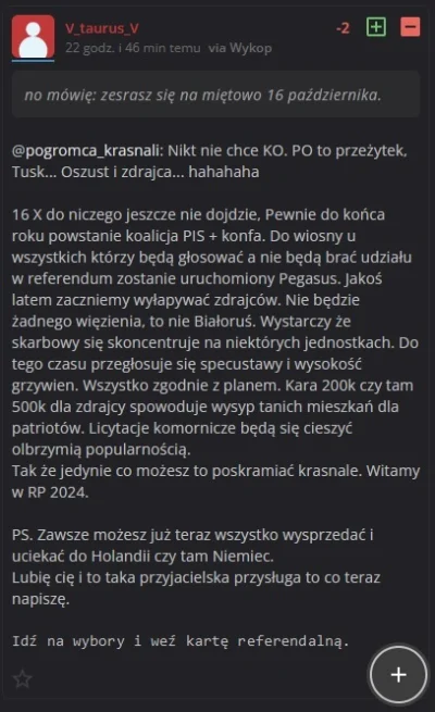 HrabiaTruposz - Widać co poniektórym konfedepisiorkom coraz lepiej klepka się odkleja...