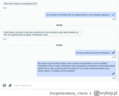 Zorganizowany_chaos - #olx #prawo

Wystawiłem na znanym portalu jakiś stary obraz z J...