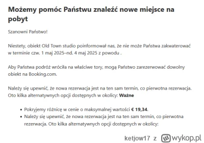 ketjow17 - Aktualizacja do wpisu: Link

Cześć,

ciąg dalszy historii z Booking...
Dos...