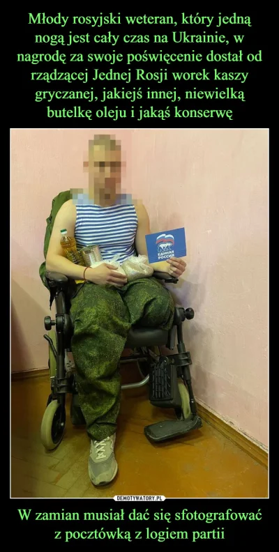 IksdeHeheh - @Rimbolo: ta fortuna wystarczy na rok leczenia PTSD wódą a potem sam się...