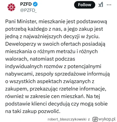 robert_blaszczykowski - Deweloperzy nie mogą ujawnić cen ponieważ muszą odpowiednio p...