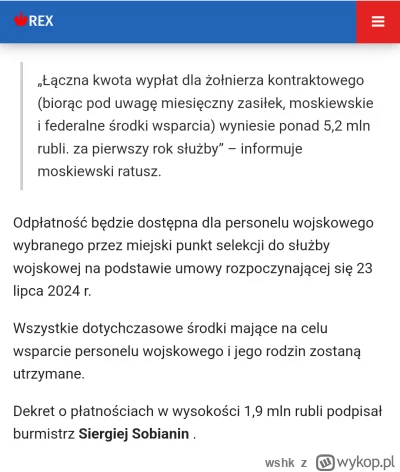 wshk - Moskale, którzy podpisali kontrakt z Ministerstwem Obrony, będą mogli otrzymać...