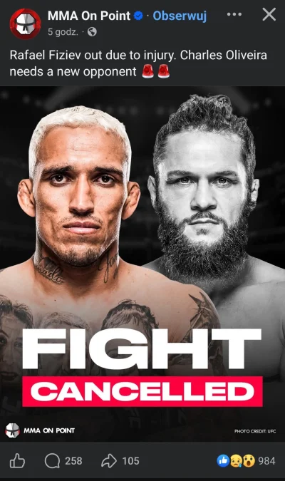 Trox034 - #ufc Nie wiem czy to potwierdzone info, ale chyba dwa dni temu gamrot gdzie...