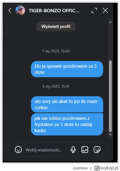 zombine - On myślał że jest bonzo, kasa przepadła, pozdrowień z frysalem za 3 złote n...