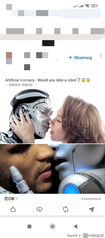 Szymif - Its over dla przeciętnego chłopa, nawet robot wybrał Chada. Miejmy nadzieję ...