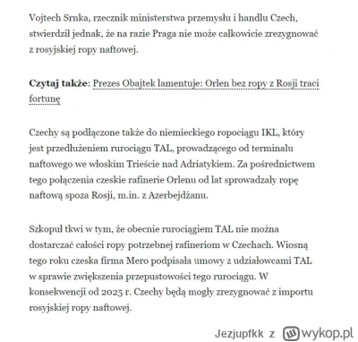 Jezjupfkk - Tekst z dupy, Czechy nie maja logistycznej możliwości rezygnacji z rosyjs...