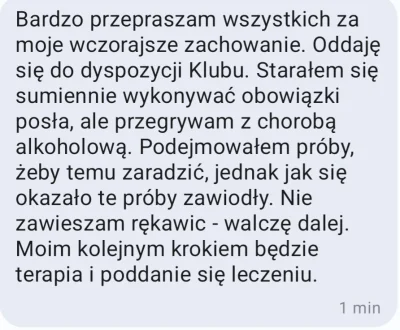 w.....k - Eleganckie zachowanie. Przeprosił i przyznał się jak prawdziwy facet. Nie t...
