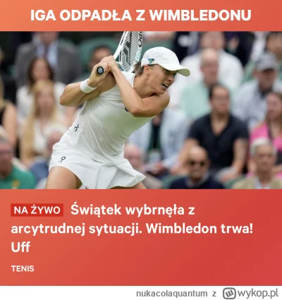 nukacolaquantum - Na sport.pl już wiedzą #tenis