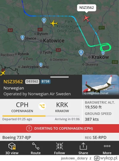 jaskowe_dolary - #flightradar24 #krakow Serio nawrotka do Kopenhagi ?