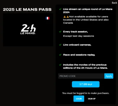 JednaRenkaJedenKaleka - @comanchee: Jeszcze jest WEC TV ale to 18 euro za samo Le Man...