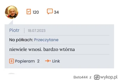 Beto444 - @Goatlord: 
No jak #!$%@? nie przeczytał xd
Źródło: lubimyczytac.pl, recenz...