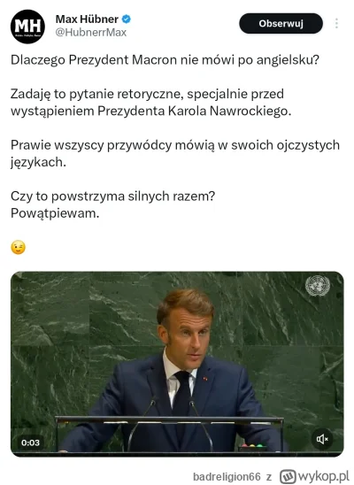 badreligion66 - #polityka Francuski jest jednym z 6 oficjalnych języków na forum ONZ....
