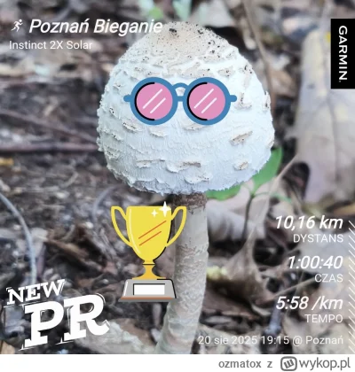 ozmatox - 16 850,96 - 10,16 = 16 840,80

PR 4:44/km

#sztafeta #biegajzwykopem #biega...
