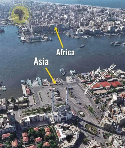 BozenaMal - Kanał Sueski wyznacza granicę między Afryką i Azją.
Port Said w Afryce i ...
