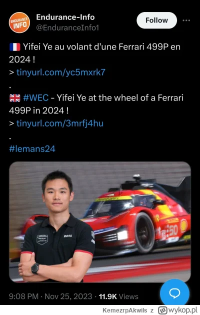 KemezrpAkwils - Kubica, Yifei tylko Delatraza brakuje, dream team się kompletuje. Cho...