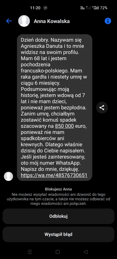 Momento83 - Nara frajerzy xD

#scam #oszustwo #messenger