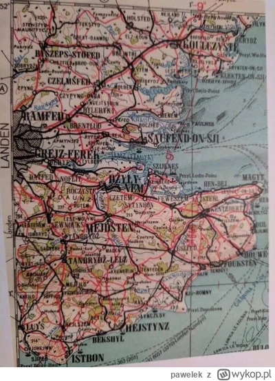pawelek - Mapka południowo-wschodniej Anglii z fonetycznymi nazwami miejscowości przy...