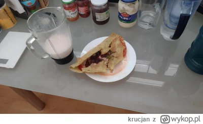 krucjan - Wczorajszy posiłek:
Naleśnik z pasztetem, serem i warzywami, szejk z jogurt...