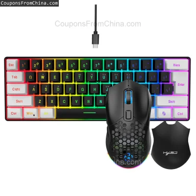 n____S - ❗ HXSJ Wired Keyboard Mouse Set 61 Keys
〽️ Cena: 21.99 USD (dotąd najniższa ...