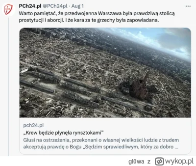 gl0wa - Pch24.pl to dno (poniższy tweet wysłano w rocznicę powstania warszawskiego).