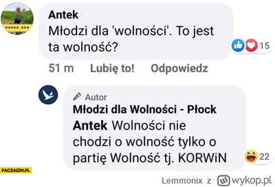 Lemmonix - @EmDeCe: rzucam klasyczkiem - tu chodzi o wolność lewaki!!!! ( ͡º ͜ʖ͡º) Al...