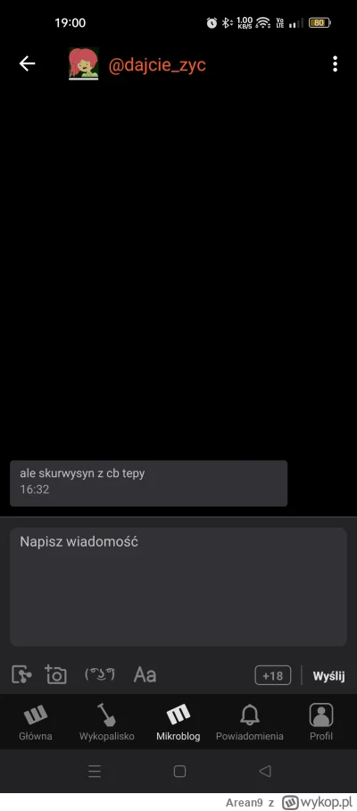 Arean9 - @dajcie_zyc  z cb też tępy (✌ ﾟ ∀ ﾟ)☞ przegrywie