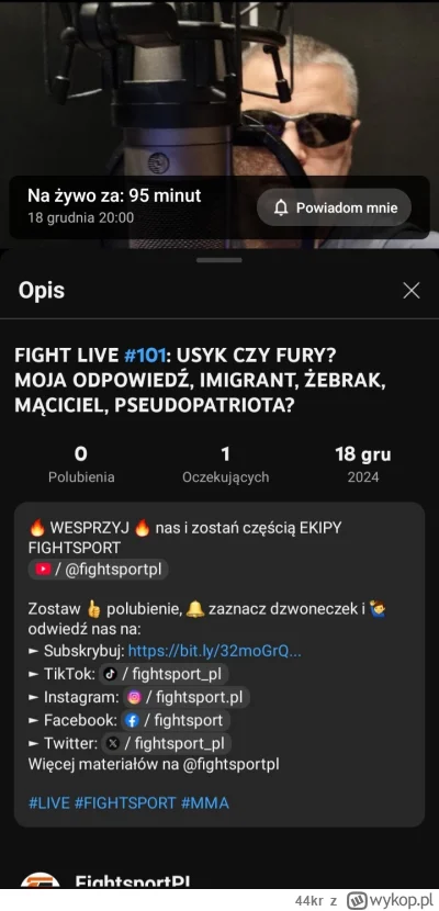 44kr - #famemma Tomeczek z Fightsportu chyba będzie odpowiadał dzisiaj faken Orzełkow...