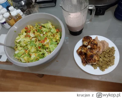 krucjan - Wczorajszy posiłek: 
Udka z kurczaka, tuńczyk, jajecznica, warzywa, szejk p...