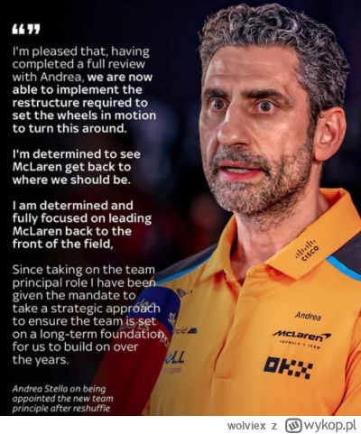 wolviex - Andrea Stella po przejęciu funkcji dyrektora McLarena i poznaniu ekipy od ś...