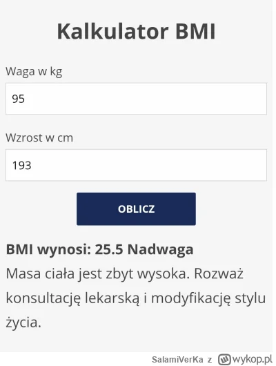 SalamiVerKa - @Grejt_Sajaman: Dzięki, przypomniałeś mi o BMI i o tym, ze jestem gruba...