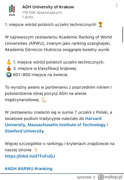 sprynek - Bądź 1 w PL
jednocześnie 800 plus na świecie
#polska #nauka #studia #agh