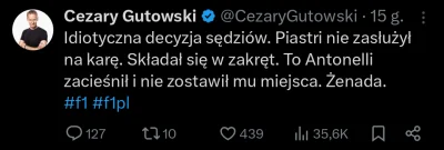 MrRedz - Dla tego odklejeńca nawet gdyby oskarek wjechał w Norrisa jak Schumacher w J...