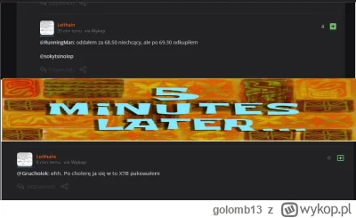 golomb13 - #gielda #meczennicyxtb

A dopiero ponad godzinka sesji XD To bedzie piekny...