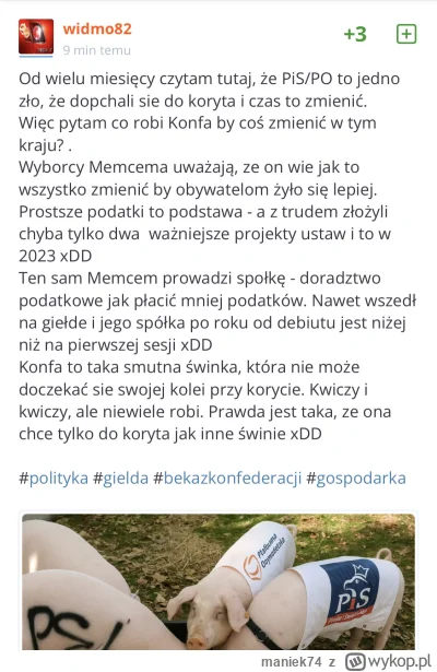 maniek74 - #gielda

ktoś jeszcze ma wątpliwości, ze uśmiechnięty82 wykorzystuje zasię...