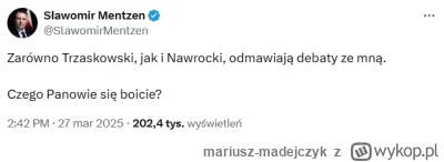 mariusz-madejczyk - Od kiedy trzecia osoba w sondażach wzywa do debat pierwszą i drug...