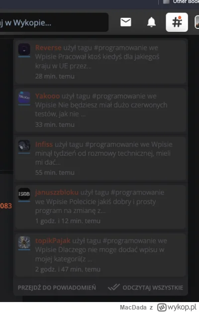 MacDada - tutaj najwyraźniej brak powiadomień