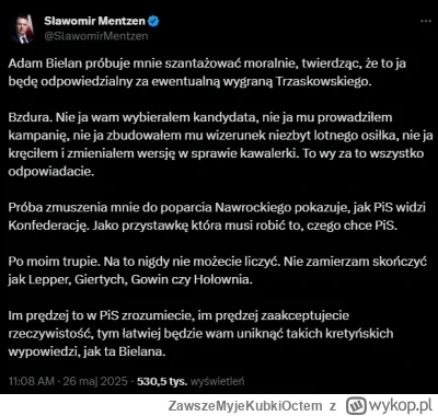 ZawszeMyjeKubkiOctem - #wybory #bekazpisu #konfederacja 

XDDDD