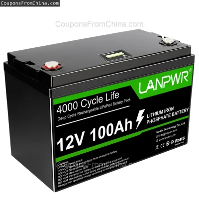 n____S - ❗ LANPWR 12V 100Ah LiFePO4 Battery Pack 1280Wh [EU]
〽️ Cena: 230.00 USD (dot...