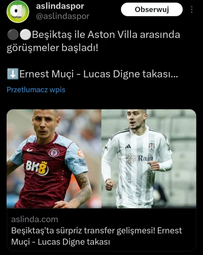 pozpozi - #mecz #legia
Twitter trąbi o wymianie między Aston Villa, a Besiktasem. Leg...