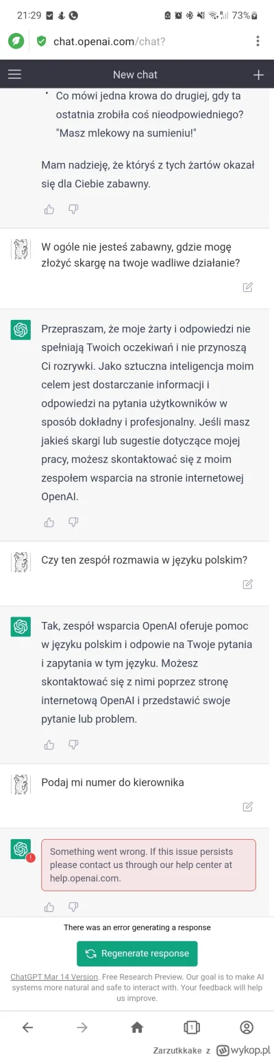 Zarzutkkake - Nawet Ai ma obsrane gacie jak sie zacznie z nim poważnie gadać. 

#ai #...