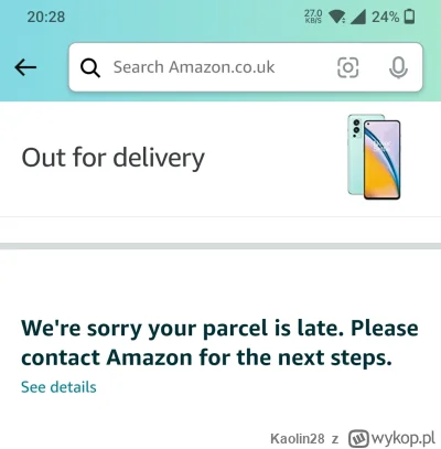 Kaolin28 - #amazon #kurier #alipaczka
Cześć
Zamówiłem pierwszy raz telefon z Amazon U...