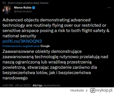 Heekate - Mamy prawdziwy problem z UFO. I to nie są balony.
Fiksacja Ameryki na temat...