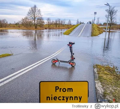 Trollinsky - Cud techniki inżynieryjnej. Most na rzece Łęg. Wysoki stan wody w rzece ...