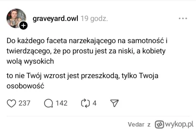 Vedar - Wykop to przeżytek. O wiele więcej dzieje się na Threads gdzie to kobiety gra...