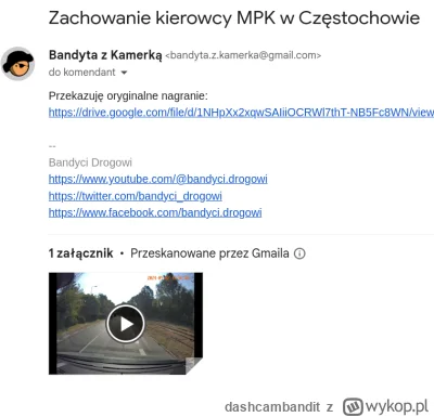 dashcambandit - >Apelujemy za pośrednictwem mediów o przekazanie nam oryginalnego fil...