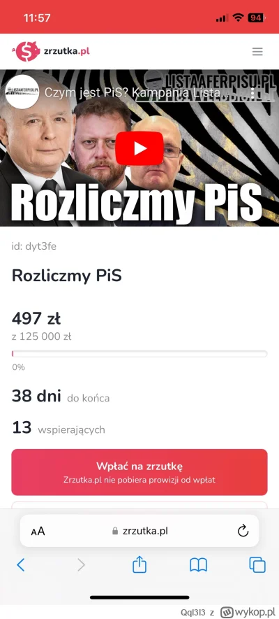 Qql3l3 - @ListaAferPiSu_pl 

Coś Wam ta zbiórka nie idzie xD