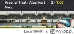 Luca199491 - PROPOZYCJA 20.07.2023
Spotkanie: Arsenal Tivat - Alashkert
Bukmacher: Fo...