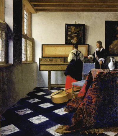 Loskamilos1 - Lekcja muzyki, Johannes Vermeer, obraz powstał pomiędzy 1662 i 1665 rok...