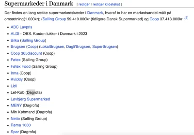 Zapaczony - @SerniczeQ: tu masz listę sieci marketów spożywczych w Danii: 
https://da...